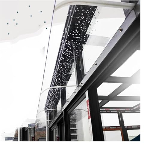 Outdoor Rain Shelter Clear Polycarbonate Cover Waterproof 3.5mm Thick Front Door Canopy for Balcony, Gazebo, Customizable (Size:40x100cm)