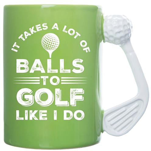 Boxer Gifts Funny Golf Gifts for Men - Novelty Golf Mug - It Takes Balls - Golfing Secret Santa Gift - Golf-Themed Presents & Prizes, Green