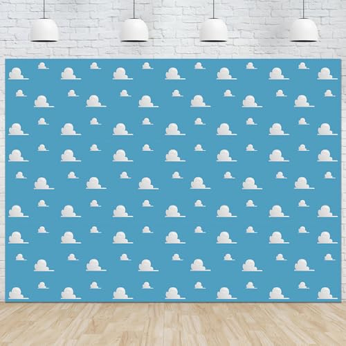 White Clouds Photography Backdrops Blue Sky Boy Story Birthday Party Baby Shower Newborn Photo Background