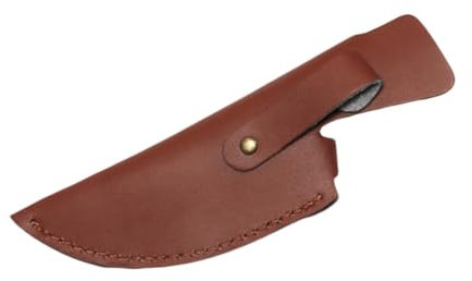 BRDTKUGV Knife Sheath, Portable Knife Sheath Cassette, Pu Leather Knifes Edge Guards, for 6 Inch Boning Cleaver Blade Protector(Brown)