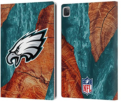 Head Case Designs Licenza Ufficiale NFL Stampa in Resina di Legno Philadelphia Eagles Art Custodia Portafoglio in Pelle Compatibile con Apple iPad PRO 12.9 2020/2021/2022