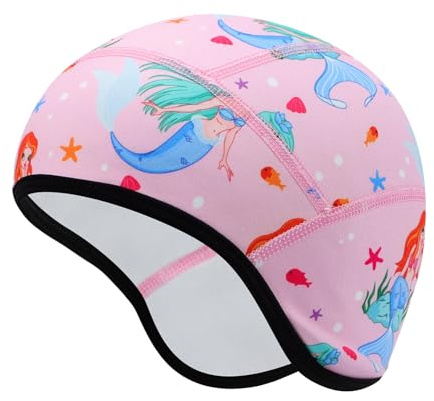 Risipu Kinder Helmmütze Warme Wintermütze Futter für Fahrradhelm Ski Skull Cap mit Ohrenschutz Elastische Mütze für Jungen Mädchen