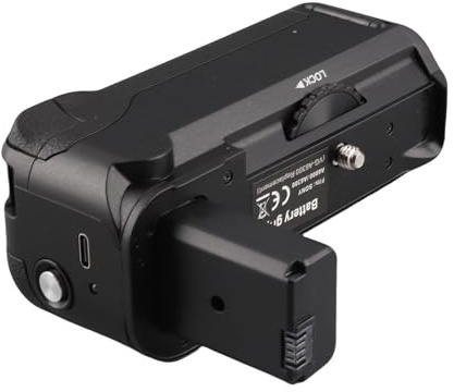 KIMISS Vertical Battery Grip Holder for A6000 A6300 A6400 A6100 A6500 Cameras ABS Material with External Charging Interface Dual NP FW50 Batteries Support Extended Time Comfortable