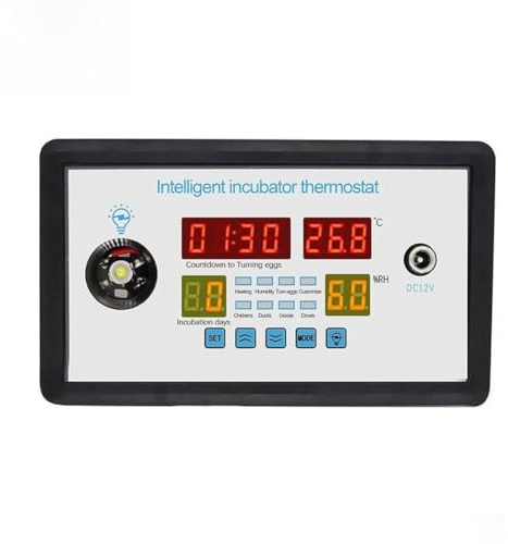 NiuLumea Automático para huevo con incubadora termostato pollo, pato, ganso - Controlador de temperatura y humedad, 15 x 8,8 x 3,6 cm