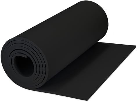 XLTBOMS Rollos Goma EVA Negra, Goma EVA 5mm de Espesor, 34cmx200cm | Alta Densidad 86kg/m3 EVA Foam, Espuma EVA Cosplay, Goma EVA Gruesa para Manualidades DIY, Disfraces Cosplay