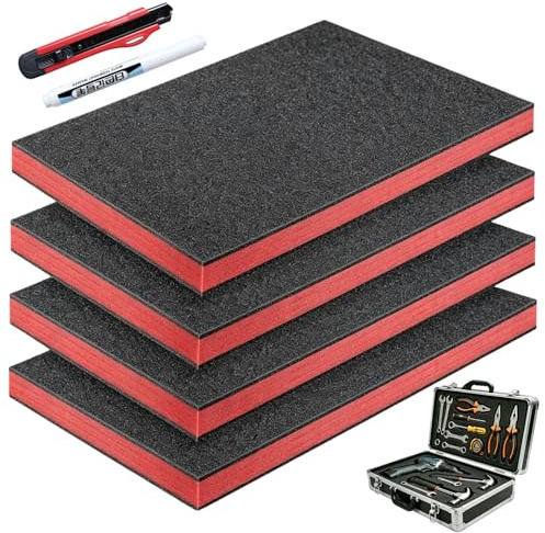 4 Stück 40x30x4cm Werkzeugkisten Schaumstoff Zuschnitt Polyethylenschaumstoff Schaumstoffeinlage Werkzeug Kamerakoffer Werkzeugkoffer Schaumstoffplatte Mit Schneidwerkzeugen ausgestattet