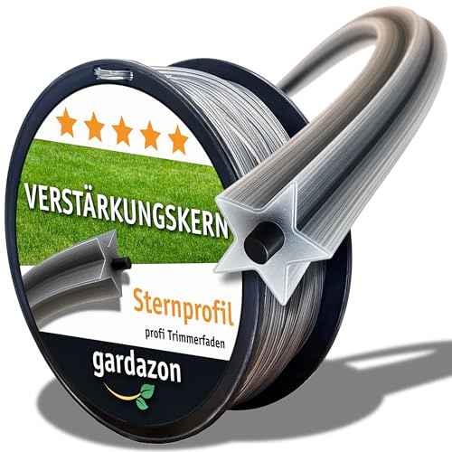 Gardazon Filo di ricambio per tagliabordi con rinforzo - 2,4mm x 100m Attenzione - estremamente affilato - (profilo a stella) Filo universale per decespugliatore - Filo per motorfalciatrice - Filo di