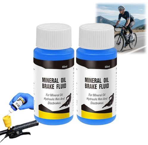 2PCS Bremsflüssigkeit Fahrrad,Mineralöl Fahrrad,Hochleistungs-Bremsflüssigkeit für Hydraulische Scheibenbremsen,Hydrauliköl Fahrradbremse