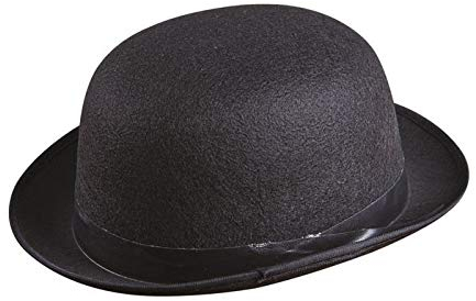 P'TIT CLOWN - 35160 - Filzhut mit hohem Profil - Erwachsene, Unisex - Byron Hut - Zubehör für Zauberer, Detektive - Für Karneval, Halloween, Kostüme, Cosplay, Mottopartys - Schwarz
