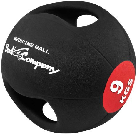 Bad Company Pro Grip Medizinball I Fitnessball mit Doppelgriff I 3 Kg - 10 Kg I Einzeln oder im Set