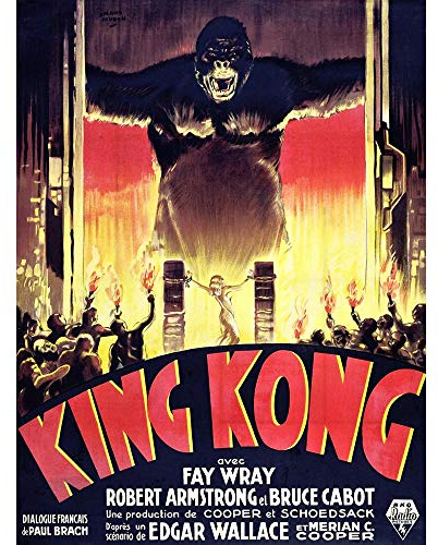 Wee Blue Coo Film King Kong Horror Monster Art Print Poster Wall Decor Kunstdruck Poster Wand-Dekor-12X16 Zoll