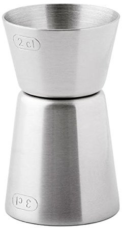 Weis Cocktail-Messbecher 2 Plus 3 cl, Edelstahl, Silber, 4 x 4 x 6.5 cm