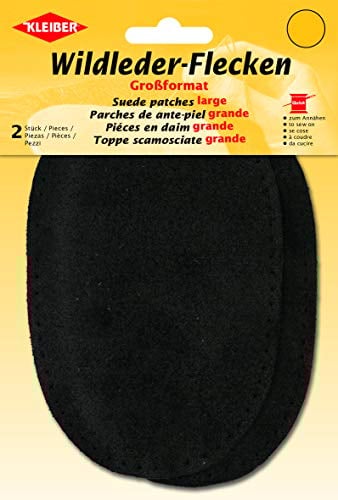 Kleiber + Co.GmbH Wildlederflecken Gross, Wildleder Leder, schwarz, 16x10 cm, 2