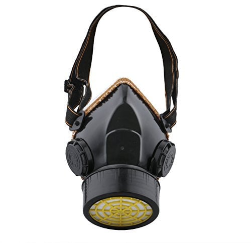 Ewolee Gas Mask, Spray Paint Mask Respirator Dust Mask Single Cartridge Respirator Industrial Chemical Reusable Mask (Black)