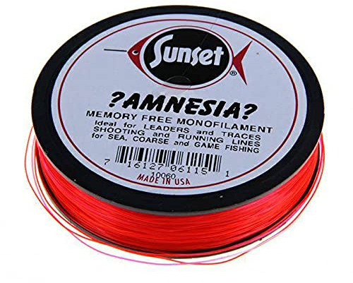 Sunset Amnesia Angelschnur / Monofilament, 6,8 kg (15 Pfund), Rot, 100 m