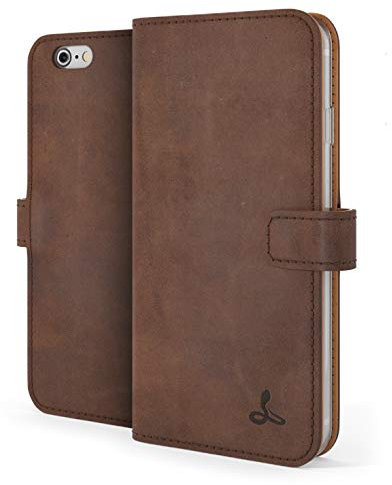Snakehive Vintage Wallet for Apple iPhone 6S / 6 || Real Leather Wallet Phone Case || Genuine Leather & 3 Card Holder || Flip Folio Cover with Card Slot (Brown)