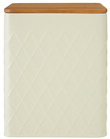 Premier Housewares 507482 Rhombus Storage Canister, Cream, Medium
