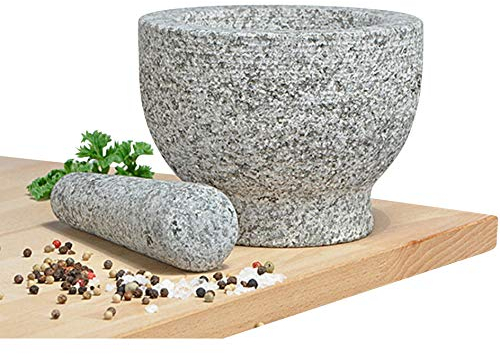 Mörser mit Stößel aus Granit 14074