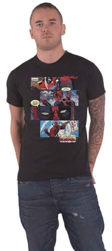 Deadpool T Shirt Comic Strip Nue offiziell Marvel Schwarz XXL