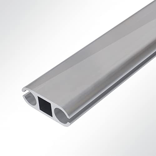 LYSEL® Doppelkederschiene Doppelkederleiste Doppelkederprofil 59x22mm pressblank 1m Grau Ø16mm für Keder 6,0-15,0mm