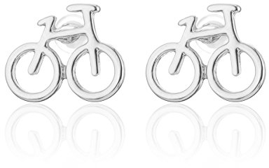 Damen-Ohrstecker, Fahrrad-Ohrstecker, Mädchen-Ohrstecker, Silber, Roségold, Edelstahl, klein silber