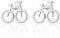 Damen-Ohrstecker, Fahrrad-Ohrstecker, Mädchen-Ohrstecker, Silber, Roségold, Edelstahl, klein silber