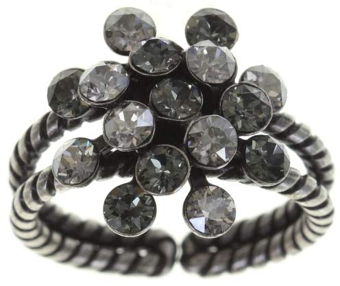 Konplott Ring Magic Fireball white/grey MINI antique silver (Mini 16mm)