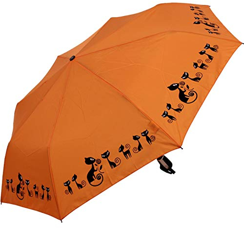 Doppler Mini Taschenschirm Auf-Zu-Automatik Cats - Orange