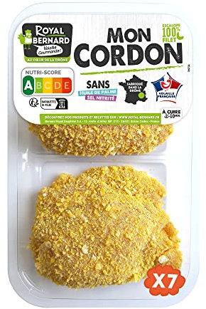 Royal Bernard - Assortiment Mon Cordon - Colis de 14 Cordons Bleus Nutri-Score A - Volaille 100% Française - Sans Huile de Palme, sans Conservateur, Sans Sel Nitrité - 2 kilos