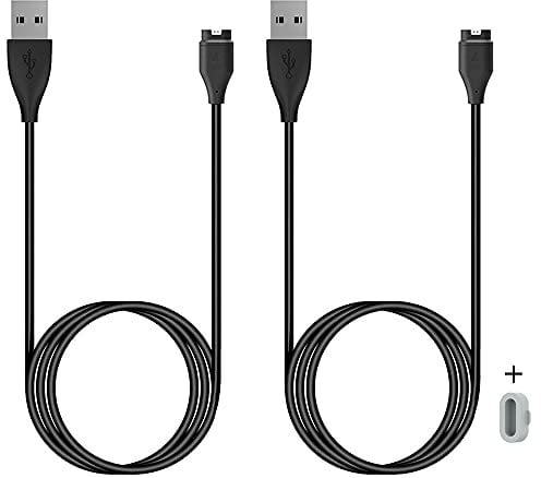 Charger for Garmin Approach S10 S12 S40 S42 S44 S50 S60 S62 S70, Replacement Charging Cable Plus a Grey Charger Port Anti Dust Plug for Garmin Approach Smart Watch (2 Pack)