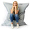 LIVEDECO - Pouf Géant XL 160 x120 cm Intérieur et Extérieur, Déhoussable, Salon, Jardin, Gris BiG52