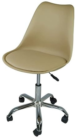 Sedia da Ufficio Girevole, Sedia da scrivania Tortora con rotelle MOD. Sally