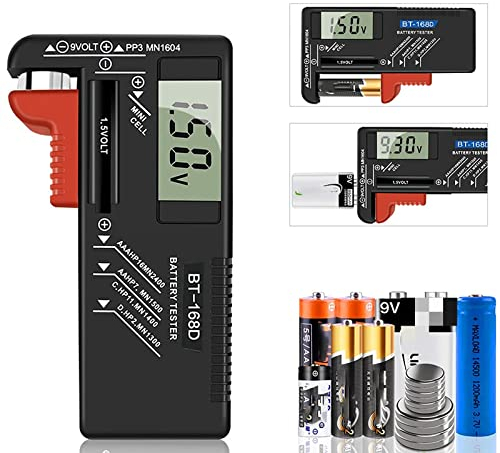 ZHITING Batterietester, Batterietester Digital, Messgerät mit Analoganzeige - zur Überprüfung des Ladezustandes - geeignet für AAA, AA, C, D Batterien (1,5V und 9V)