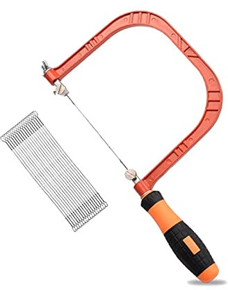 5 Inch Hand Coping Saw Fret Saw Woodworking with 20pcs Replacement Blades 125mm Frame Depth 130mm Blade Length DUO ER