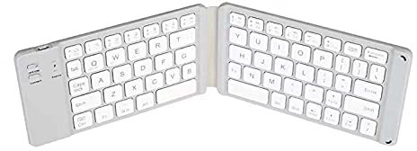 NC Teclado inalámbrico portátil, Teclado BT Plegable, Teclado Plegable ultradelgado Recargable, Compatible con teléfonos Inteligentes iOS/Android/Windows, tabletas (Negro)
