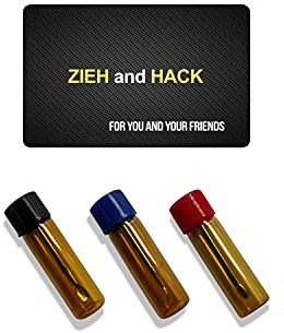 M&M Smartek Baller-Fläschchen braun V2.0 Teleskoplöffel & 'Zieh and Hack' Karte für Schnupftabak | 3er Pack