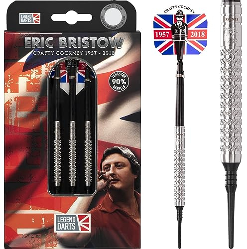 Legend Darts Eric Bristow Crafty Cockney 90% Silver Knurled Softdarts 21 Gramm