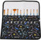 Amoyie Paint Brush Holders, Fabric Roller Bag for Acrylic Oil Watercolor Gouache Art Brush, 22 Holes Black Constellation