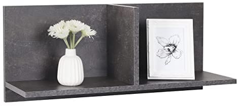 RICOO Wandregal 70 x 30 x 22 Grau Beton Optik, Spanplatte aus Holz, Hängereral WM013-BG, Regal Wand, Bücherregal Bilderregal Fotoregal Küchenregal Hängend Wandboard Würfelregal Schweberegal