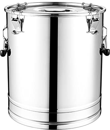 Adima Schwerlast Runden Milchkanne 304 Edelstahl Milcheimer Wasserkrug Weinkübel Ölfass Teedose Mit Versiegeltem Deckel Flüssig Fester Speicher (15-105L),25L
