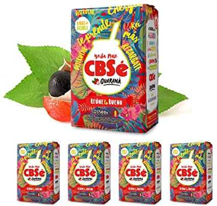 Pack de Yerba Mate Cbse con guaraná de 500g - 4 Unidades - Total 2 Kg de Yerba Mate
