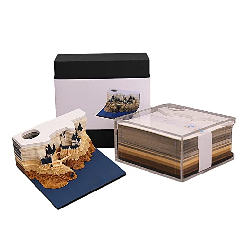 KRYLL Kreative Haftnotizen, 3D-Papierskulpturen, Memoblock, Nachfüllpackung Magic Castle, Hogwarts-Papierskulptur, 3D-Haftnotizen, Haftnotizen, Schreibtisch-Ornament, Geburtstagsgeschenk, regulär