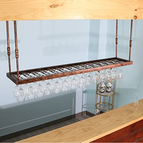 ROGHA Weinregal Hängender Pflanzenständer Decke Deckenmontiertes Lagerregal Deckenregal Zur Präsentation Von Büchern, Pflanzen, Wein, Aufbewahrungs- Und Dekorativen Regalen,CopperColor