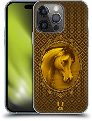 Head Case Designs Adelig Jahr des Pferdes Soft Gel Handyhülle Hülle kompatibel mit Apple iPhone 14 Pro