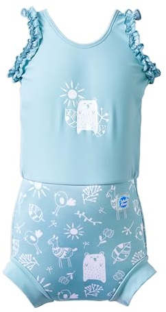 Splash About Happy Nappy Costume One Piece Swimsuit, Sunny Bear, 2-3 Years