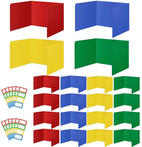 Schreibtisch-Trennwände für Schüler, Kunststoff, stabil und wasserdicht, leicht zu reinigen, Privatsphäre, bunte Sichtschutz, für Schule, Studium, Lehrer, 20 Stück