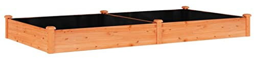 vidaXL Hochbeet, Pflanzbeet mit Einsatz, Pflanzkübel für Blumen Obst Gemüse, Kräuterbeet Gemüsebeet für Garten Balkon Terrasse, Braun Massivholz Tanne