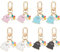 craspire 8 Pcs Halloween Porte-Clés 4 Couleurs Émail Fantôme Dessin Animé Porte-Clés en Métal Suspendu Porte-Clés Mousqueton Mignon Pendentifs Colorés pour Écouteur Sac Portefeuille Sac à Dos Charme