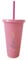 Personalised Cold Cup with Lid and Straw, Rainbow Name Cup (Pink)