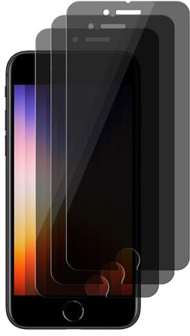UZWZW 3 Pack Privacy Screen Protector For iPhone SE 2022 (3rd Generation) / iPhone SE 2020 (2nd Generation) / iPhone 8 / iPhone 7 (4.7) Anti Spy Private Tempered Glass